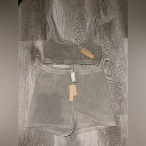 Skims Outdoor Basics Short Short and Wide Neck Bralette Set